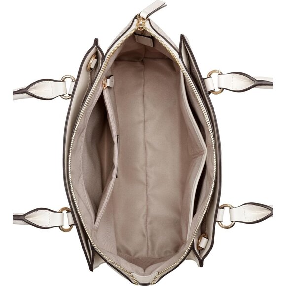 Innes Satchel Womens Zipper Closure Cotton Blend Lining Durable Saffiano Gold Ha - Picture 3 of 3